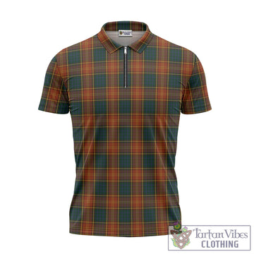 Roscommon County Ireland Tartan Zipper Polo Shirt