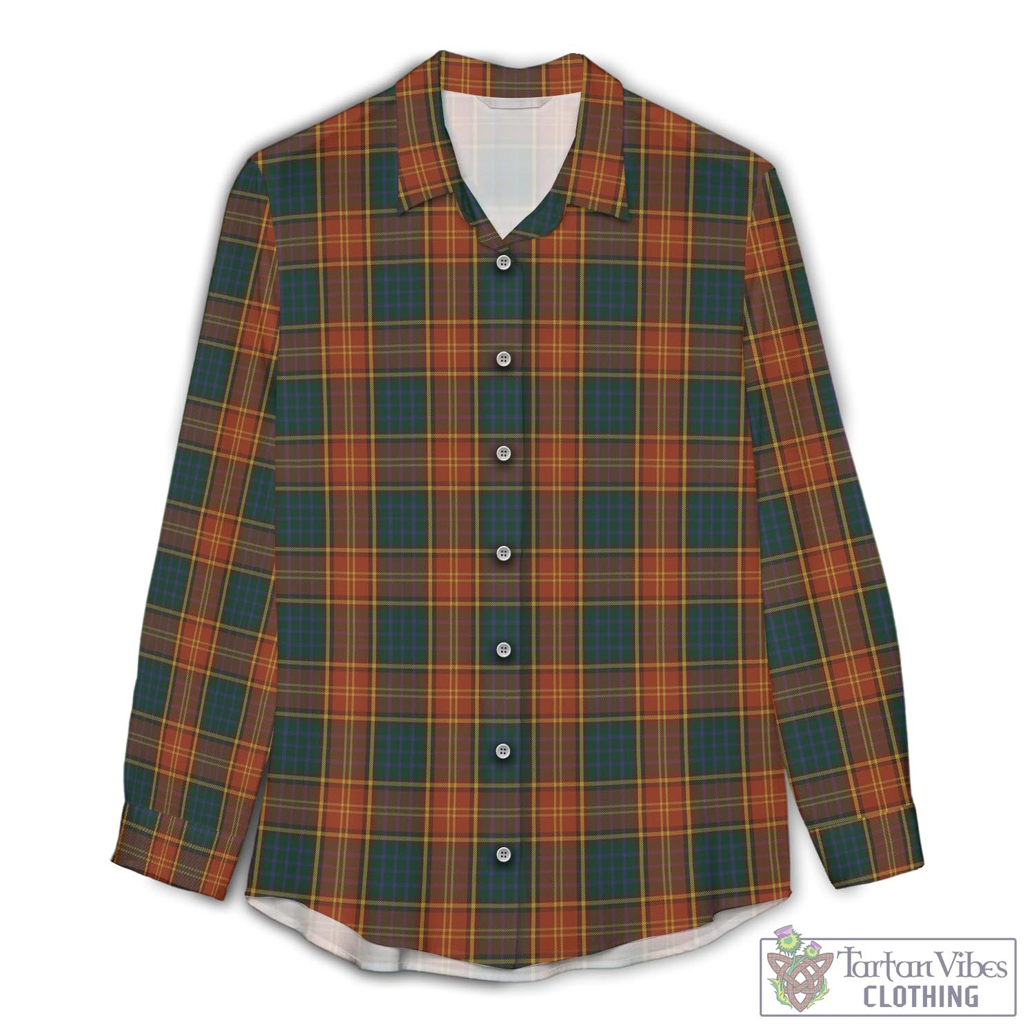 Roscommon County Ireland Tartan Womens Casual Shirt