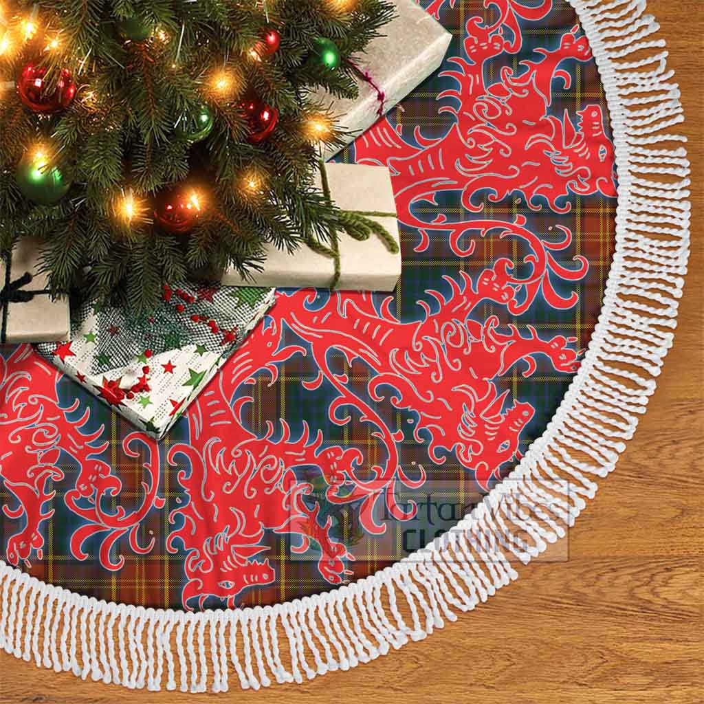 Roscommon County Ireland Tartan Christmas Tree Skirt Lion Rampant Style - Tartan Vibes Clothing