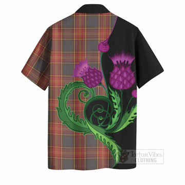 Roscommon County Ireland Tartan Hawaiian Shirt Traditional Scottish Thistle