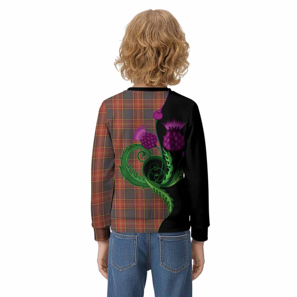Roscommon County Ireland Tartan Kid Knitted Sweatshirt Traditional Scottish Thistle