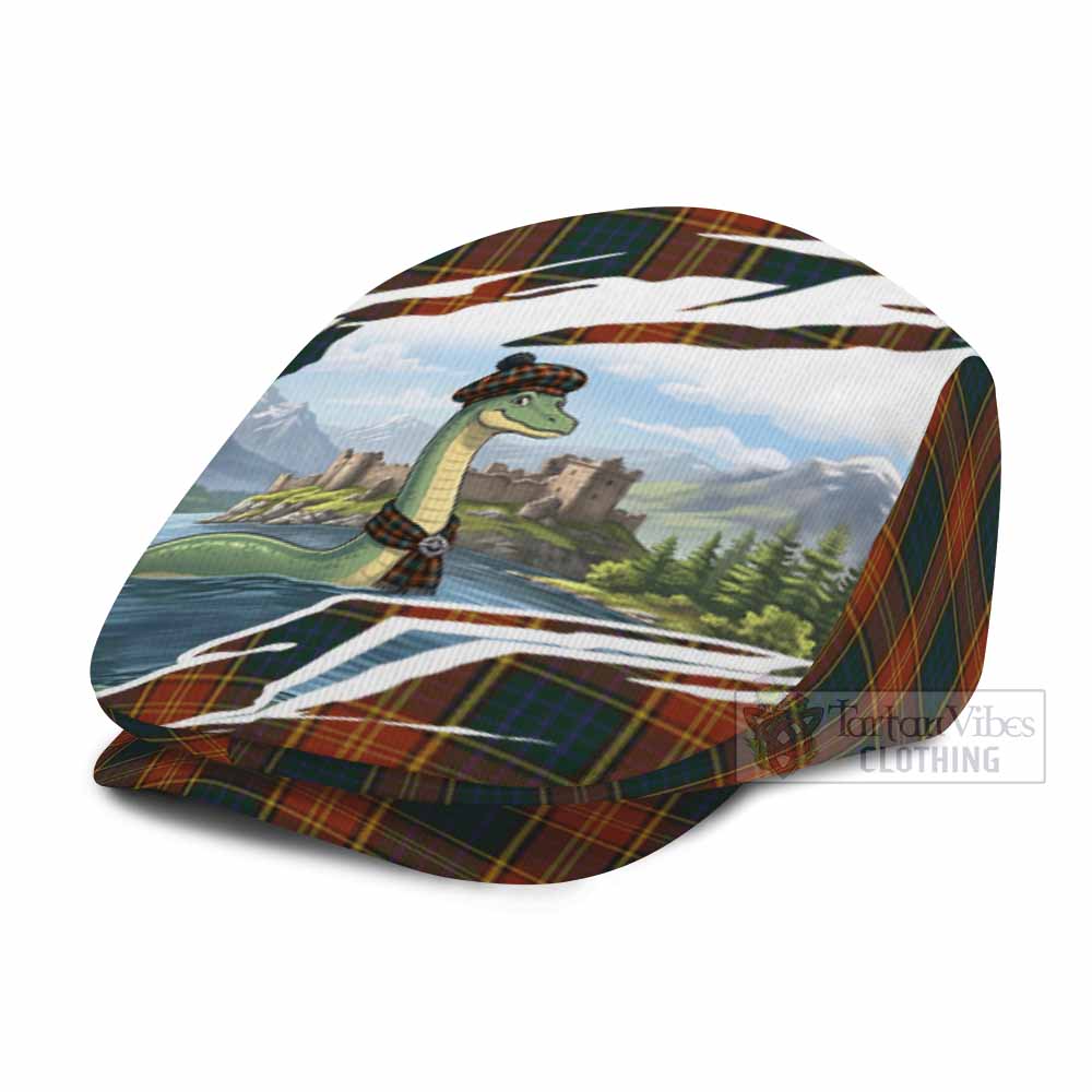 Roscommon Tartan Loch Ness Monster Scottish Heritage Art Flat Cap, Jeff Cap