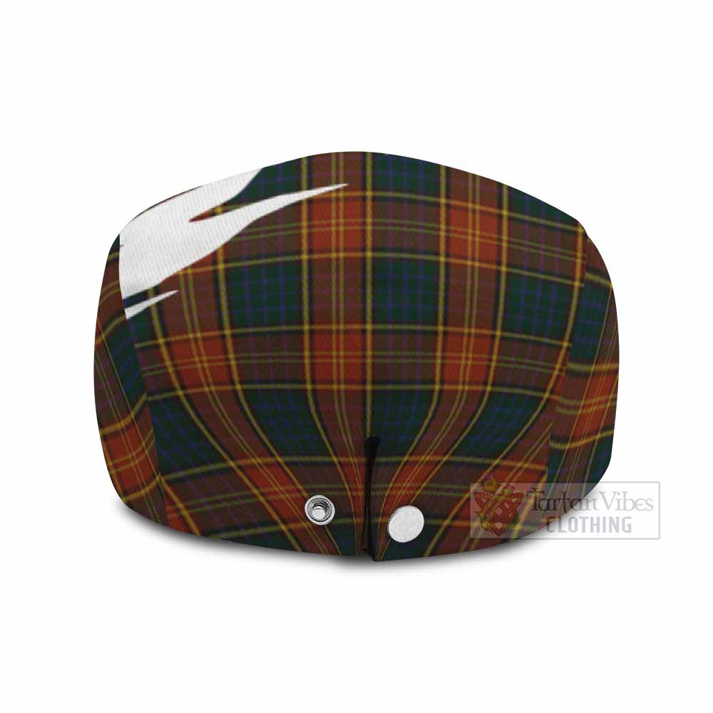 Roscommon Tartan Loch Ness Monster Scottish Heritage Art Flat Cap, Jeff Cap