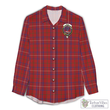 Tartan Vibes Clothing Rose Tartan Womens Casual Shirt with Family Crest