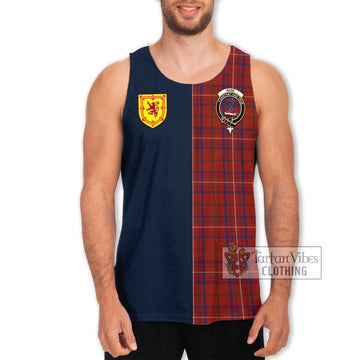 Tartan Vibes Clothing Rose Tartan Men's Tank Top with Scottish Lion Royal Arm Half Style