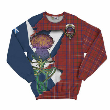 Tartan Vibes Clothing Rose Tartan Family Crest Sweatshirt Scottish Thistle Celtic Inspired