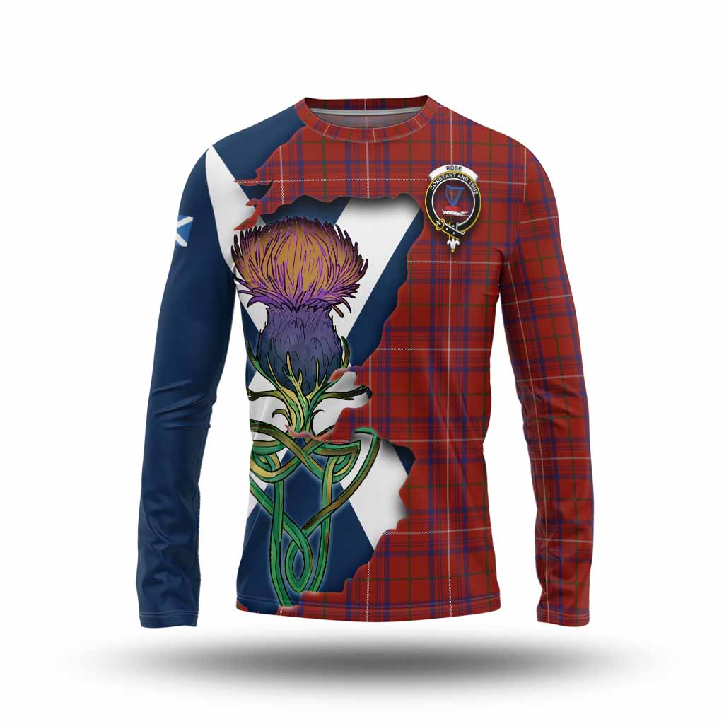 Tartan Vibes Clothing Rose Tartan Family Crest Long Sleeve T-Shirt Scottish Thistle Celtic Inspired