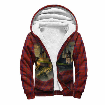 Tartan Vibes Clothing Rose Tartan Family Crest Sherpa Hoodie with Scottish Ancient Castle Style