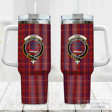 Rose Tartan and Family Crest Tumbler with Handle