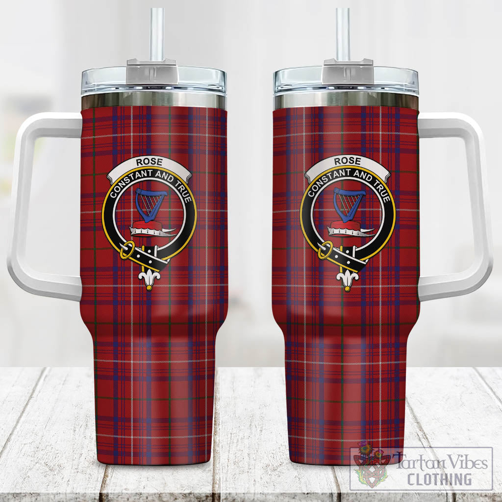 Tartan Vibes Clothing Rose Tartan and Family Crest Tumbler with Handle
