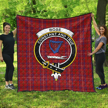 Rose Tartan Quilt with Family Crest