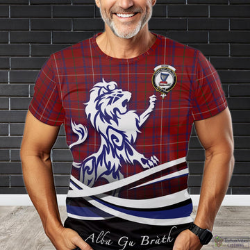 Rose Tartan T-Shirt with Alba Gu Brath Regal Lion Emblem