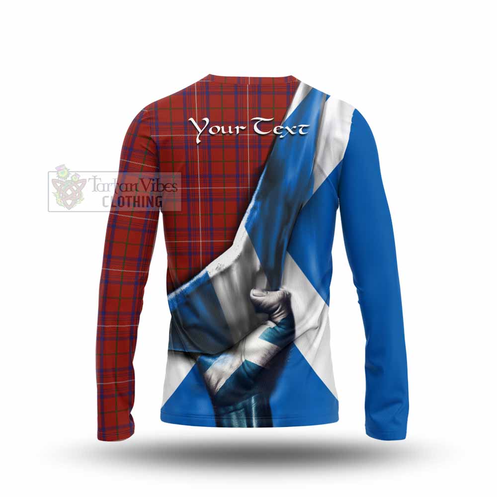 Tartan Vibes Clothing Rose Tartan Long Sleeve T-Shirt with Family Crest Scotland Patriotic Style