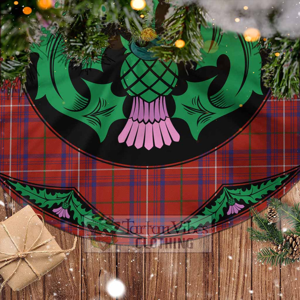 Tartan Vibes Clothing Rose Tartan Christmas Tree Skirt Scottish Thistle Style