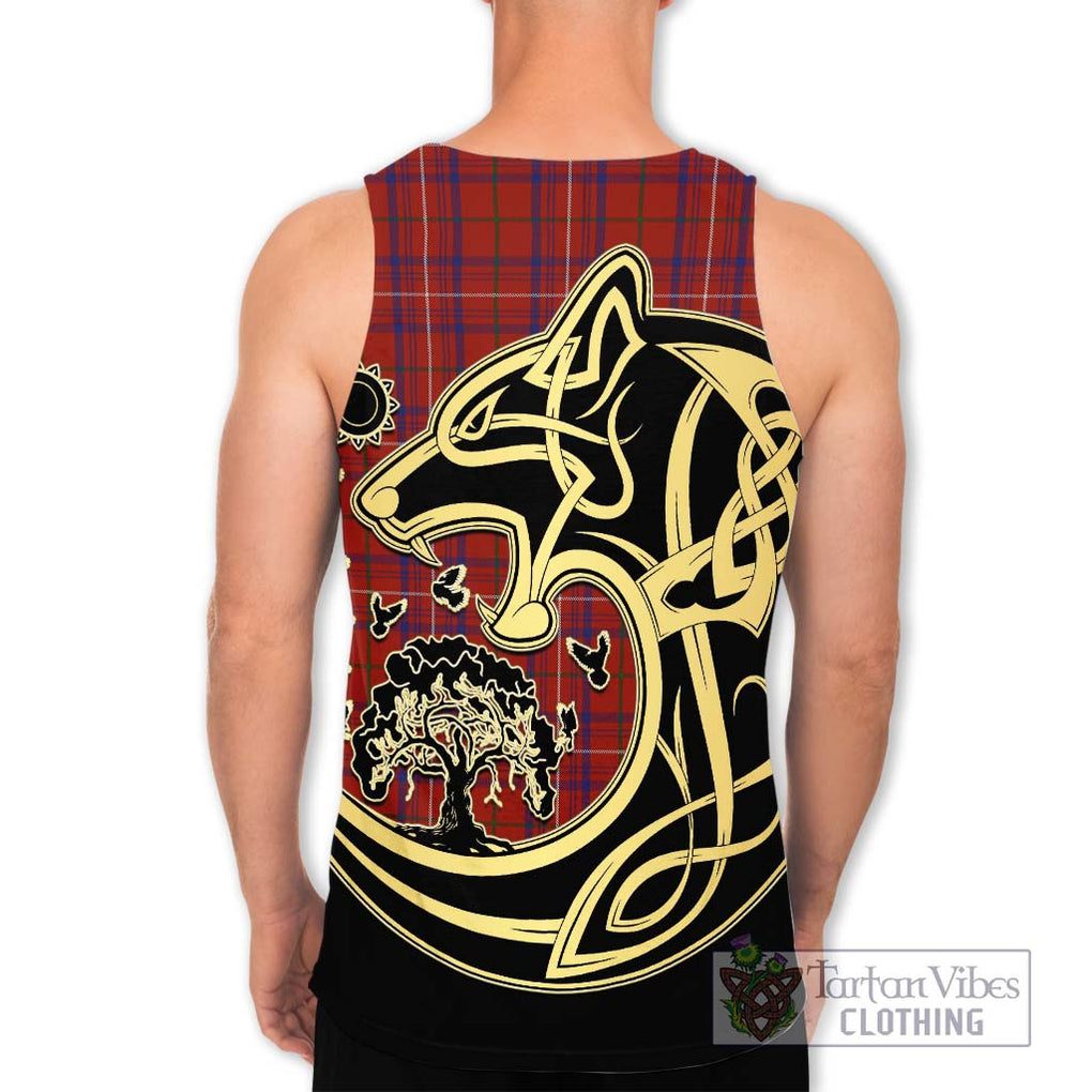 Rose Tartan Men's Tank Top with Family Crest Celtic Wolf Style - Tartan Vibes Clothing