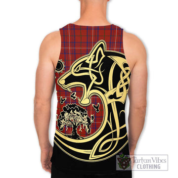 Rose Tartan Men's Tank Top with Family Crest Celtic Wolf Style - Tartan Vibes Clothing