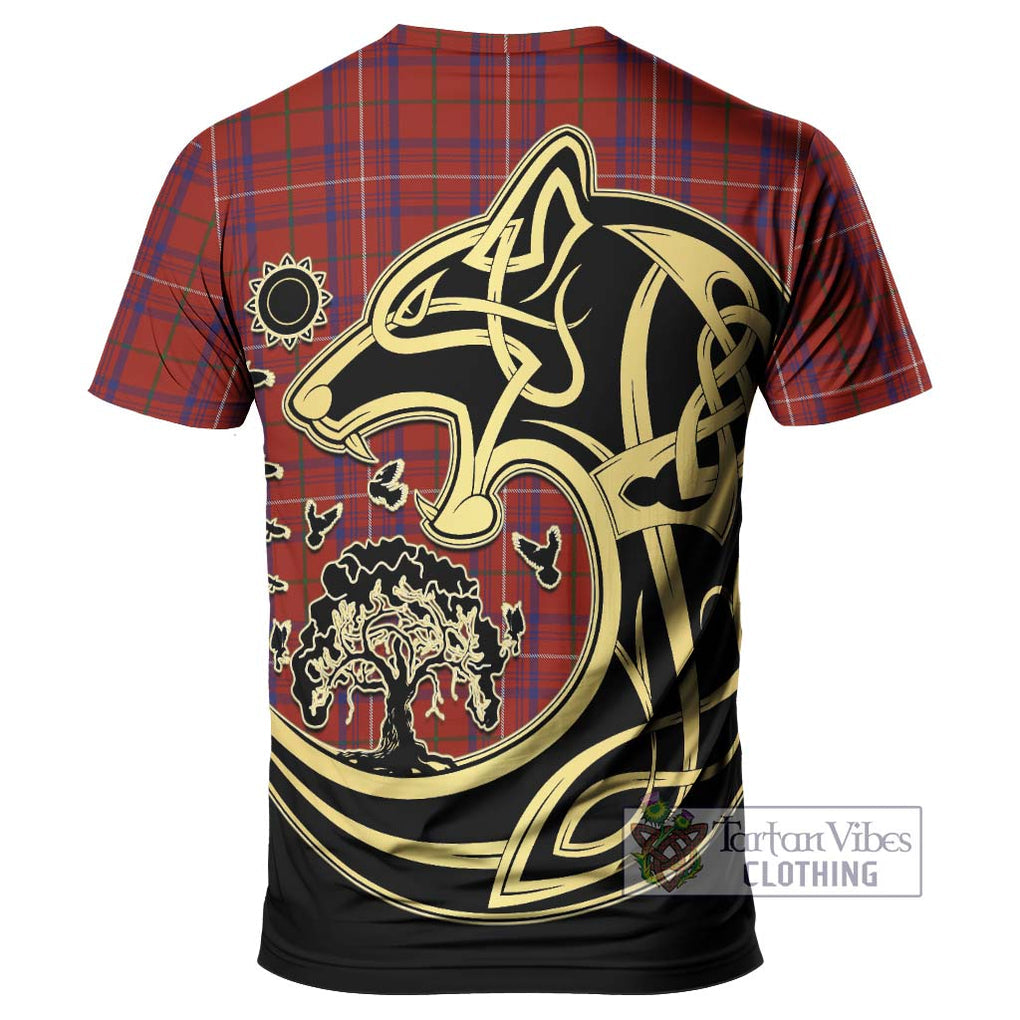 Rose Tartan T-Shirt with Family Crest Celtic Wolf Style - Tartan Vibes Clothing