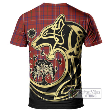 Rose Tartan T-Shirt with Family Crest Celtic Wolf Style - Tartan Vibes Clothing