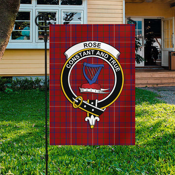 Rose Tartan Garden Flag with Family Crest