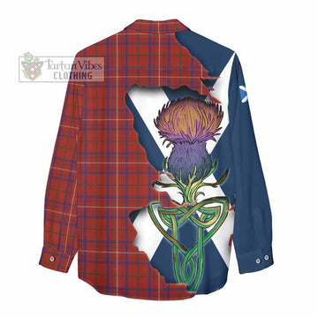 Tartan Vibes Clothing Rose Tartan Family Crest Women's Casual Shirt Scottish Thistle Celtic Inspired