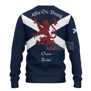Tartan Vibes Clothing Rose Tartan Lion Rampant Knitted Sweater – Proudly Display Your Heritage with Alba Gu Brath and Clan Name