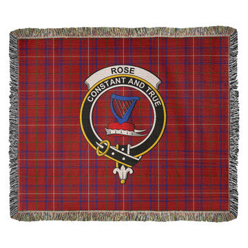 Rose Tartan Woven Blanket with Family Crest