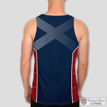 Rose Tartan Men's Tanks Top with Family Crest and Scottish Thistle Vibes Sport Style