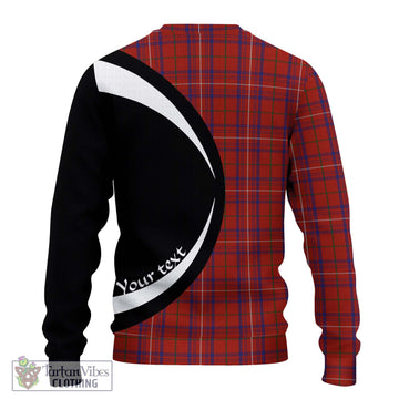 Rose Tartan Knitted Sweater with Family Crest Circle Style - Tartan Vibes Clothing