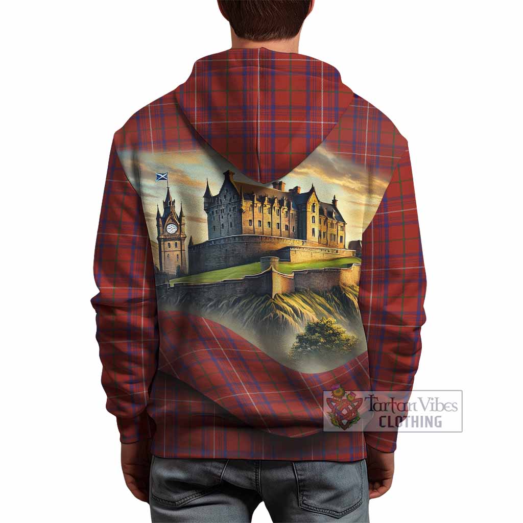 Tartan Vibes Clothing Rose Tartan Family Crest Hoodie with Scottish Ancient Castle Style