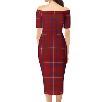 Rose Tartan Off Shoulder Lady Dress - Tartanvibesclothing