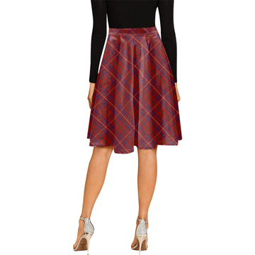 Rose Tartan Melete Pleated Midi Skirt