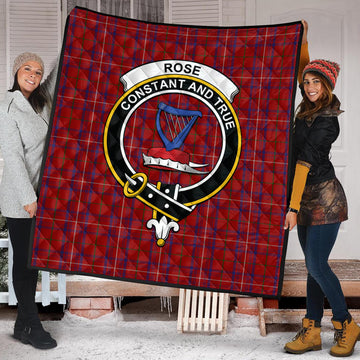 Rose Tartan Quilt with Family Crest