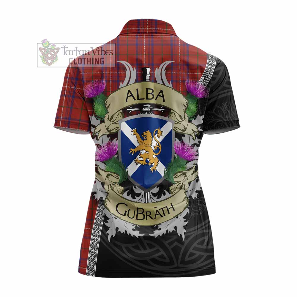 Tartan Vibes Clothing Rose Tartan Family Crest Women's Polo Shirt Lion Rampant Royal Thistle Shield Celtic Inspired