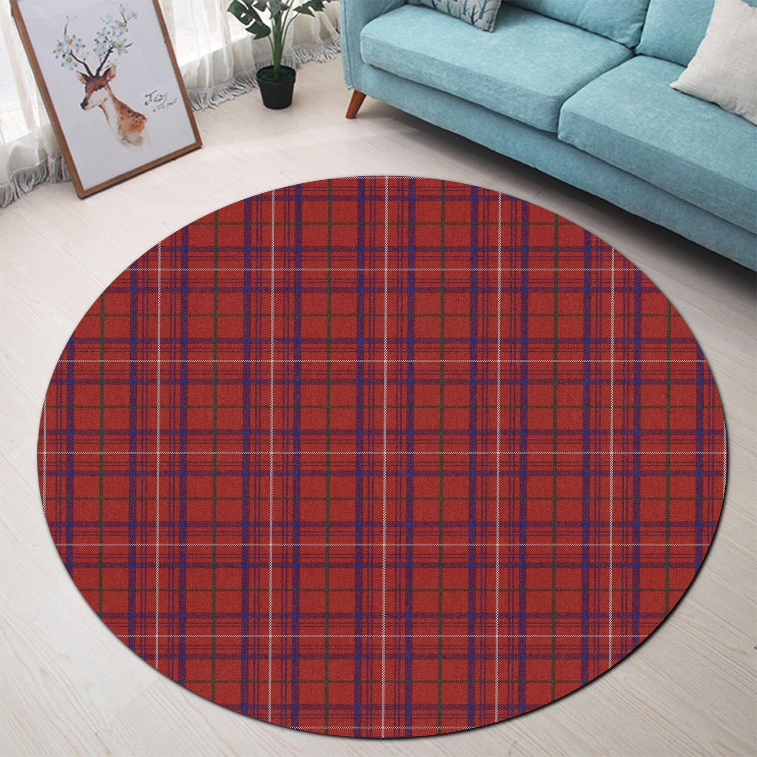 rose-tartan-round-rug