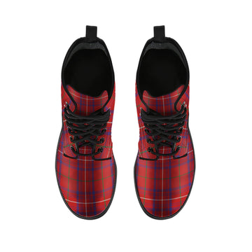 Rose Tartan Leather Boots
