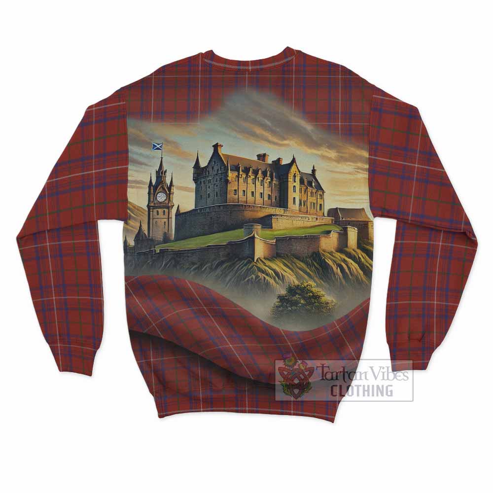 Tartan Vibes Clothing Rose Tartan Family Crest Sweatshirt with Scottish Ancient Castle Style