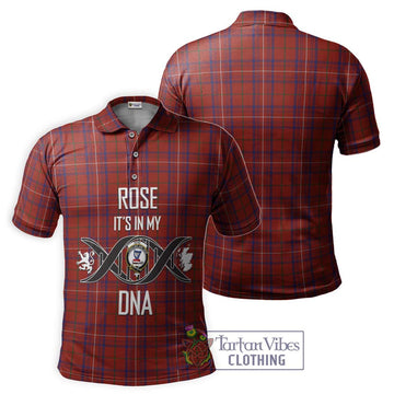 Rose Tartan Polo Shirt with Family Crest DNA In Me Style - Tartanvibesclothing Shop