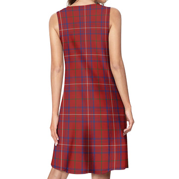 Rose Tartan Womens Casual Dresses - Tartanvibesclothing