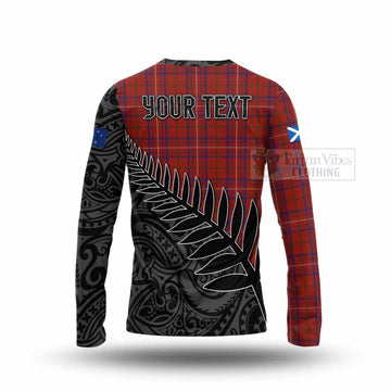 Tartan Vibes Clothing Rose Crest Tartan Long Sleeve T-Shirt with New Zealand Silver Fern Half Style