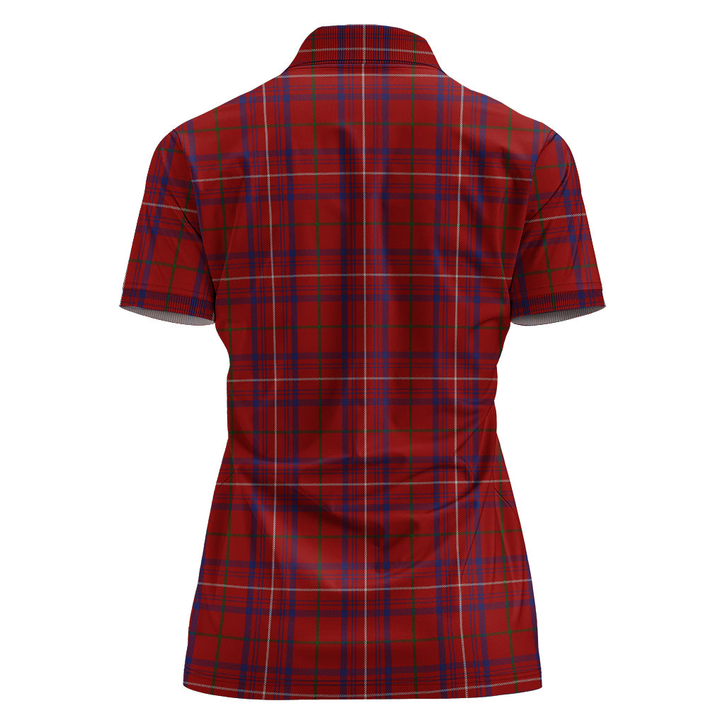Rose Tartan Polo Shirt with Family Crest For Women - Tartan Vibes Clothing
