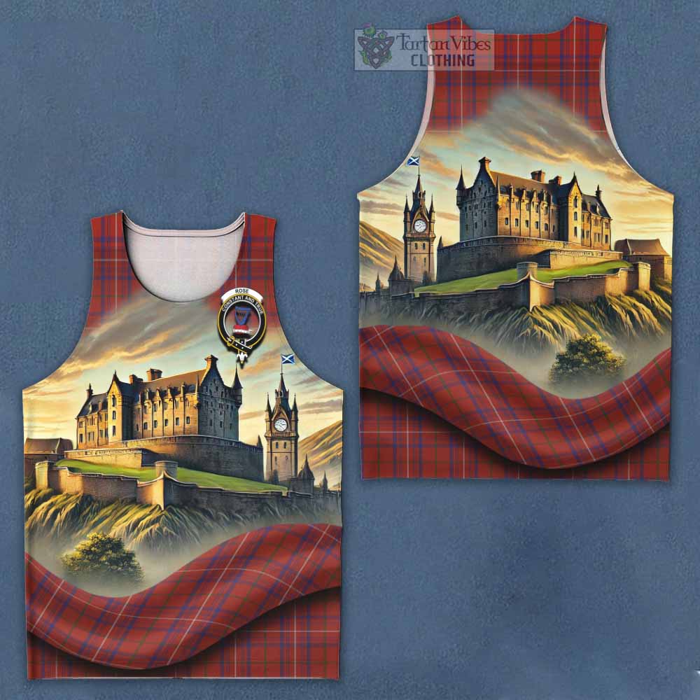 Tartan Vibes Clothing Rose Tartan Family Crest Men's Tank Top with Scottish Ancient Castle Style