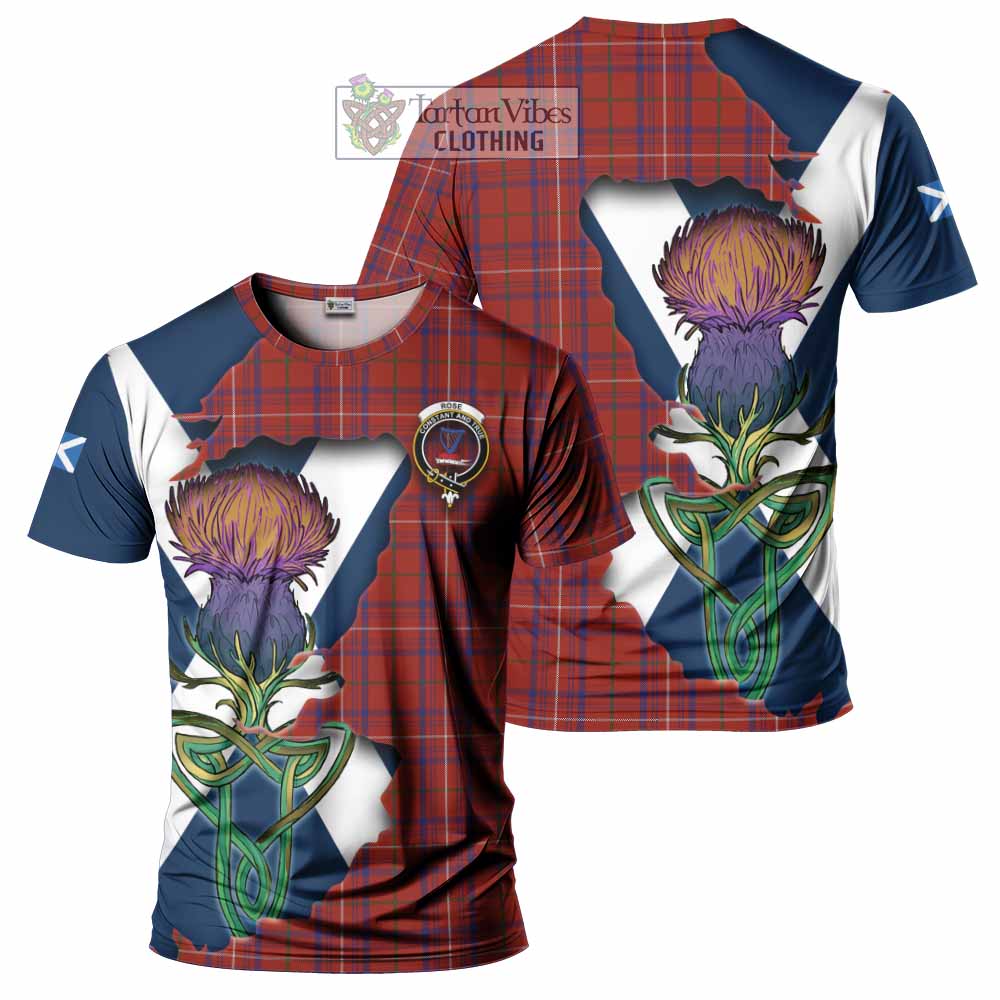 Tartan Vibes Clothing Rose Tartan Family Crest T-Shirt Scottish Thistle Celtic Inspired