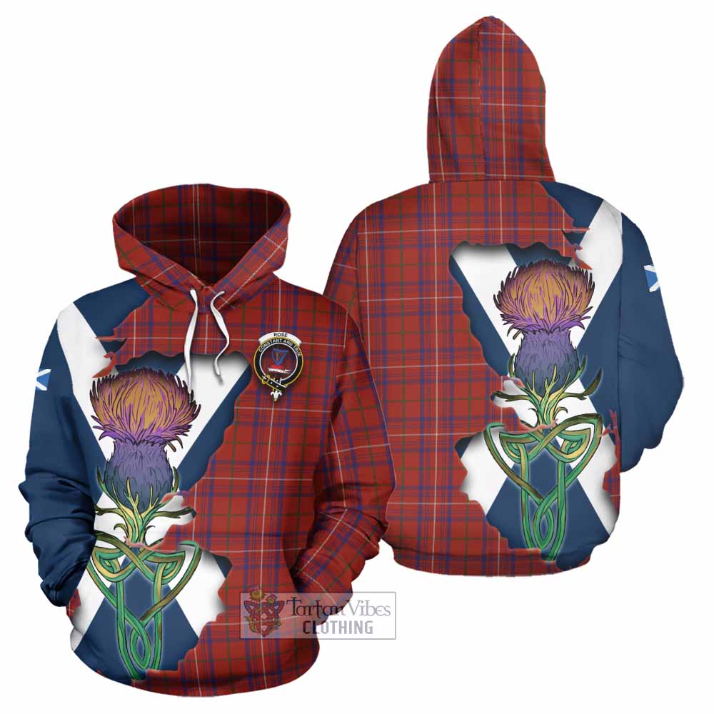 Tartan Vibes Clothing Rose Tartan Family Crest Hoodie Scottish Thistle Celtic Inspired