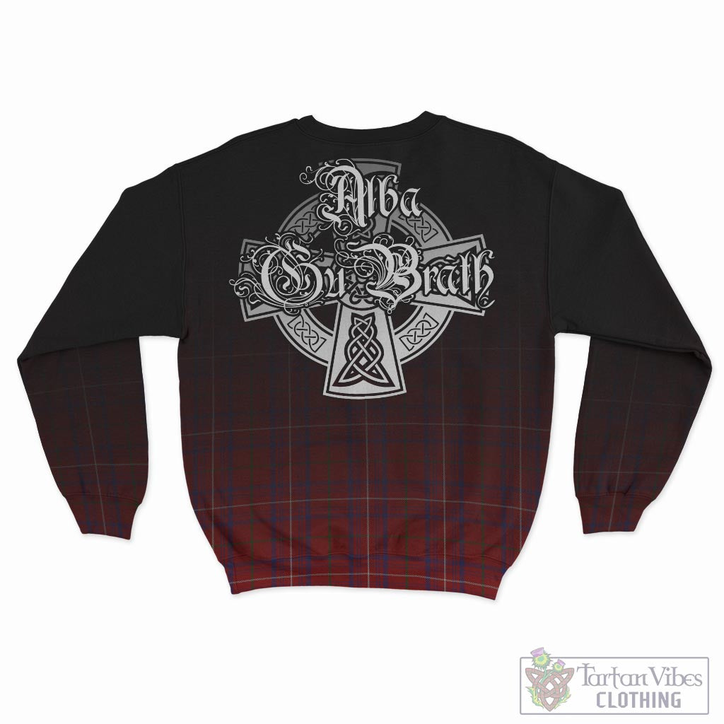 Tartan Vibes Clothing Rose Tartan Sweatshirt Featuring Alba Gu Brath Family Crest Celtic Inspired