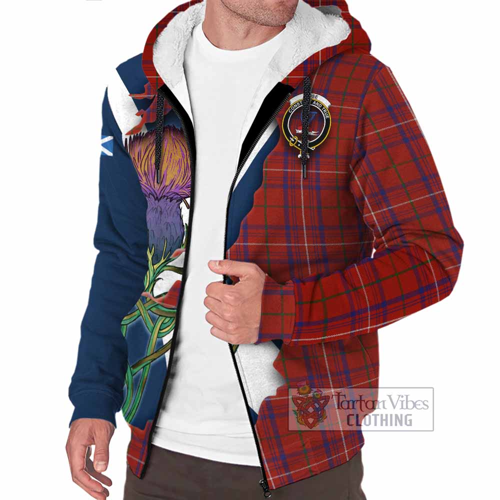 Tartan Vibes Clothing Rose Tartan Family Crest Sherpa Hoodie Scottish Thistle Celtic Inspired