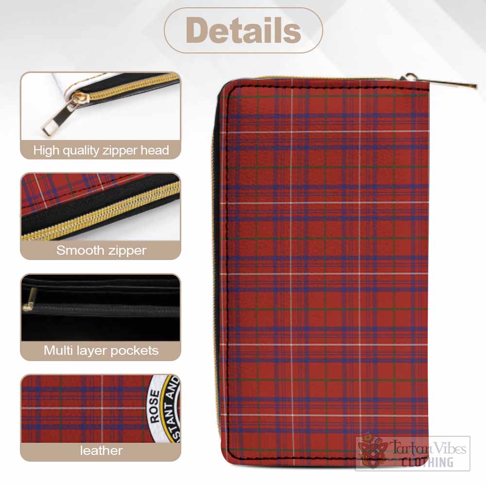 Tartan Vibes Clothing Rose Tartan Women's Leather Wallet with Family Crest