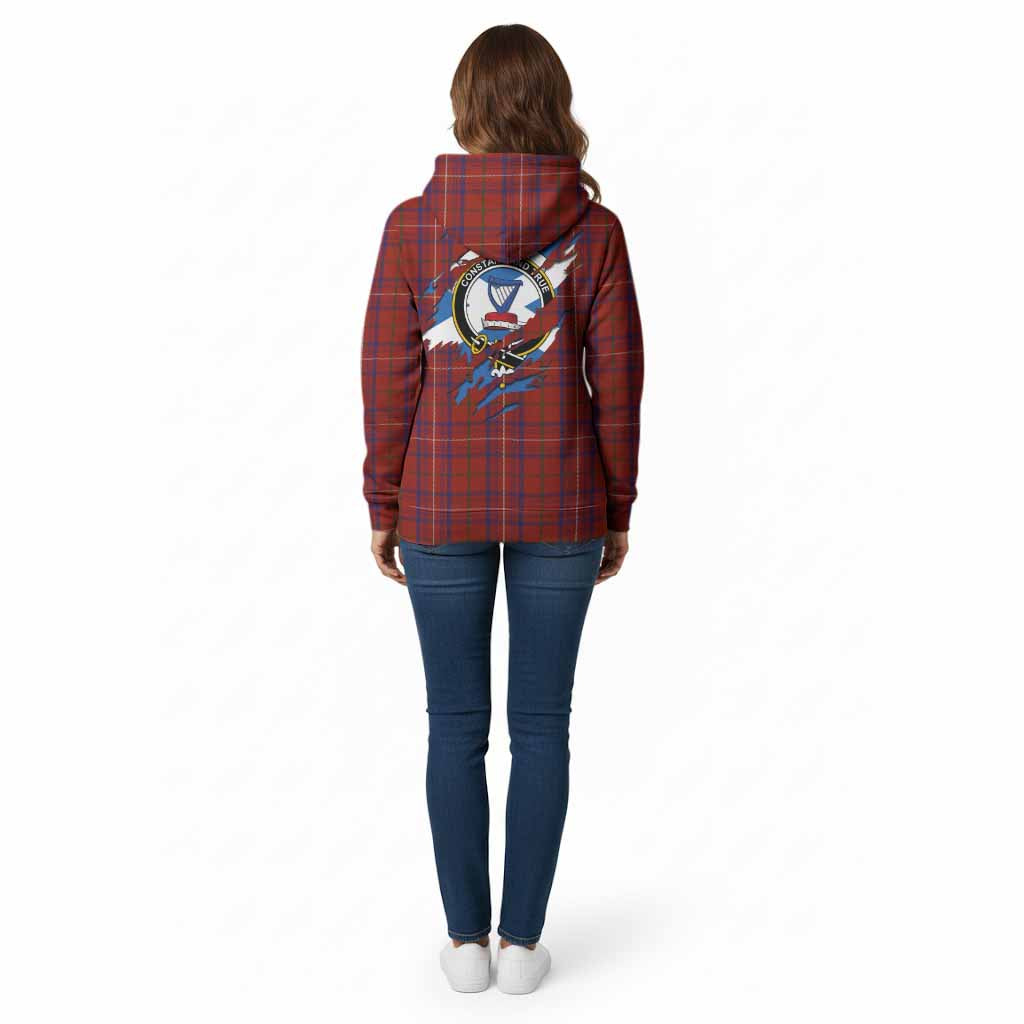 Rose Clan Crest In Me Tartan Cotton Hoodie Scotland Flag Style