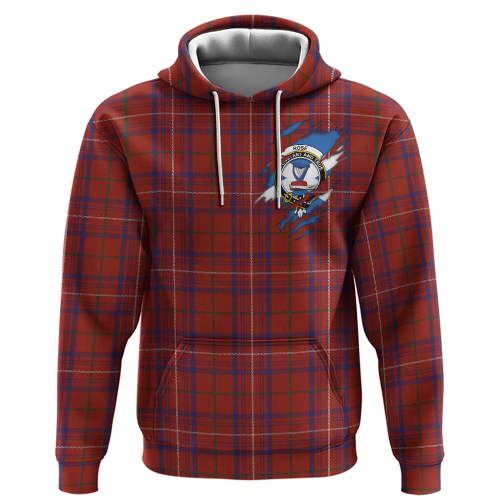 Rose Clan Crest In Me Tartan Hoodie Scotland Flag Style