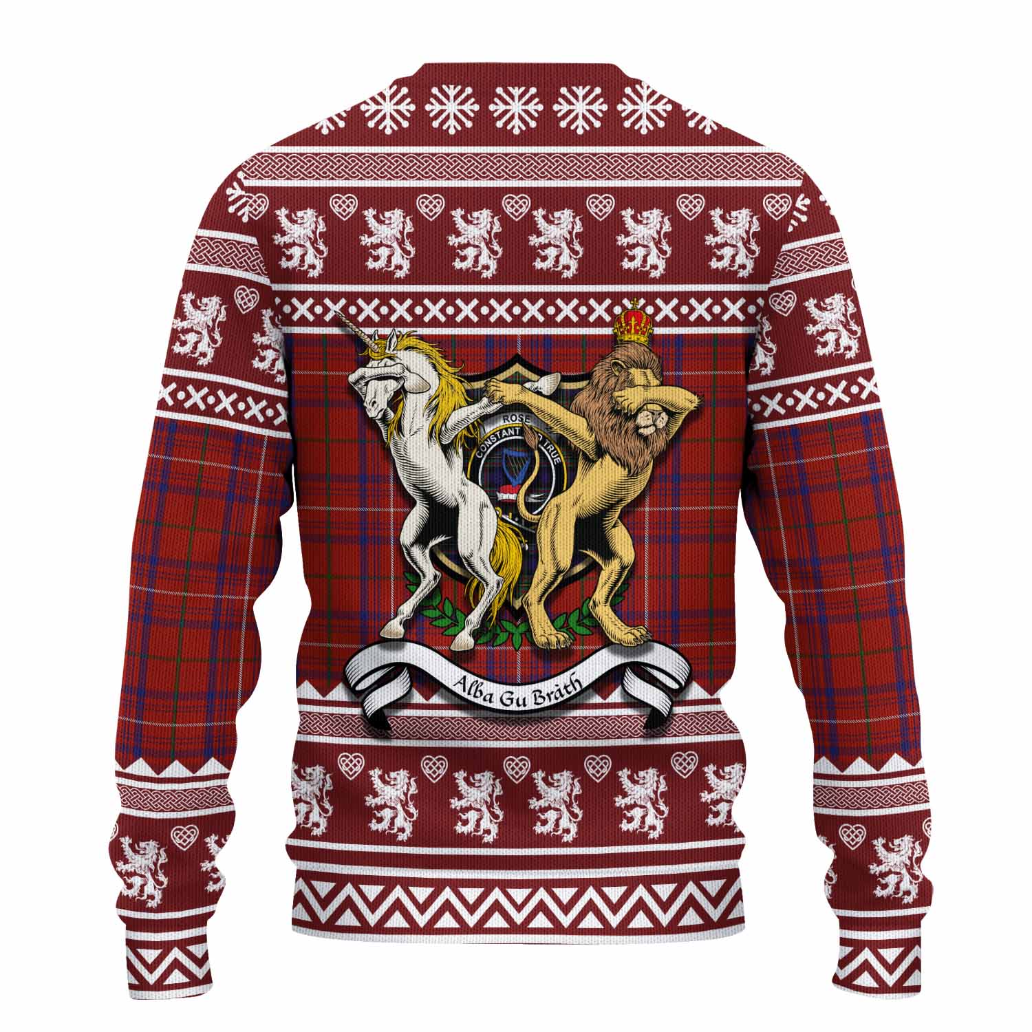 Rose Clan Tartan Crest Christmas Ugly Sweater Coat of Arms Funny Style - Tartan Vibes Clothing