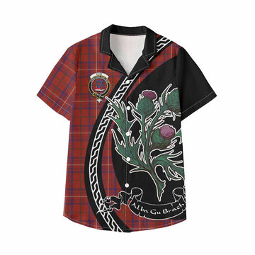 Rose Family Crest Tartan Kid Hawaiian Shirt Alba Thistle Inspired - Tartan Vibes Clothing
